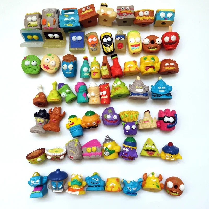 50Pcs Trash Mini Figure Pack Grossery Rotten Bin Gang Monster Squishy Slime Toy Joke Gadget Anti-Stress Chancery Squish A