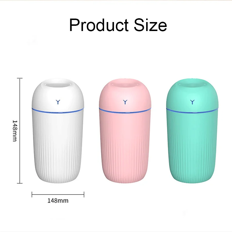 Umidificatore d'aria da 420ML Mini USB Aroma diffusore di olio essenziale nebulizzatore ad ultrasuoni con diffusore di luce notturna per auto di casa