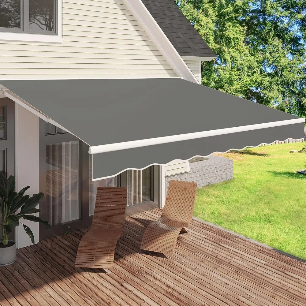 

Тензы для патио, выдвижной навес размером 13 x 9,8 дюйма, навес от солнца, полиэстер премиум-класса 280 г/м2 с тканью с полиуретановым покрытием