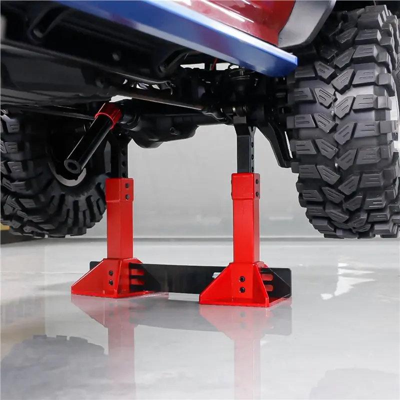 BEDW-2X Display Stands Jack Height Adjustable For 1/18 1/10 1/8 1/7 RC Crawler Truck Car Simulation Climbing Vehicles Red