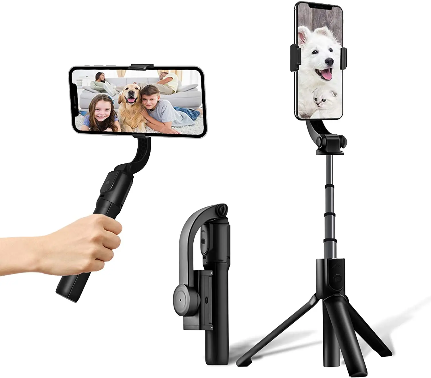 H5 Handheld Gimbal Stabilizer Selfie Sticks Camera Aluminum Alloy Usb Anti-shake Remote Control Zoom For Smartphone Gopro Tripod