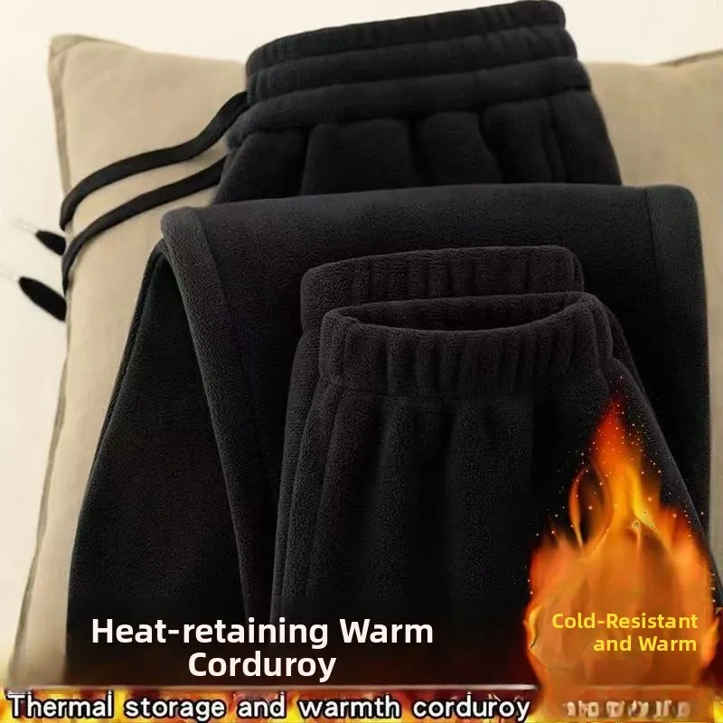 

Men's Workwear Pants Double-Sided Fce Winter Warm Sports Trousers Wear-Resistant Dirt-Resistant Casual Loose Fit Long Pants