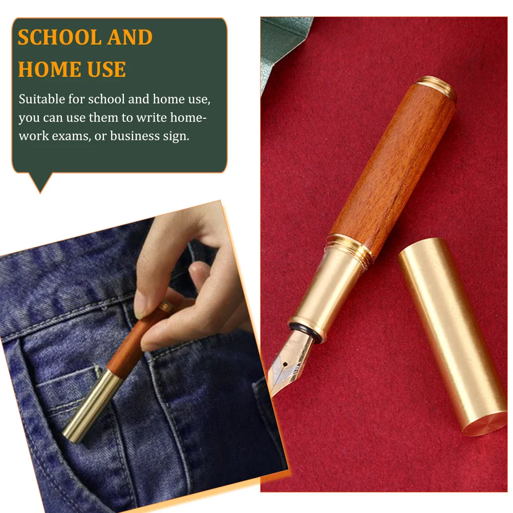 

Перьевая ручка в стиле ретро, компактный деревянный металлический дизайн, пишущий инструмент с тонким наконечником для школы, офиса, детский подарок, канцелярские принадлежности, ручка для вывески