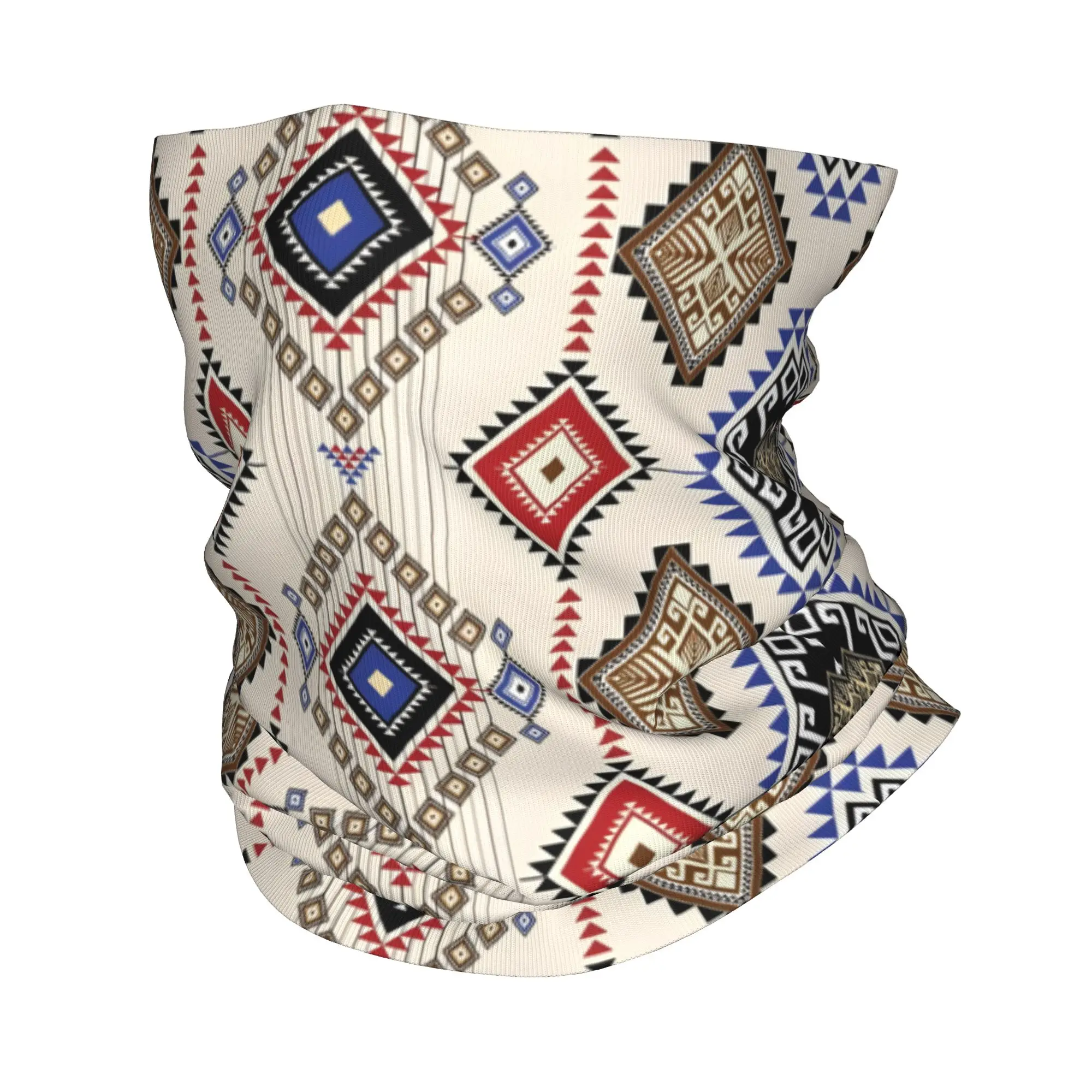 Custom Aztec Bandana Winter Neck Warmer Men Windproof Wrap Face Scarf for Ski Ethnic Pattern Gaiter Headband
