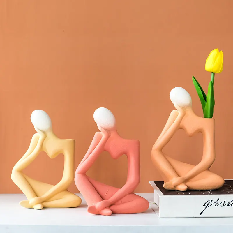 

Creative Minimalist Abstract Art Vase Ornament Modern Home Decor for Living Room TV Cabinet Wine Cabinet