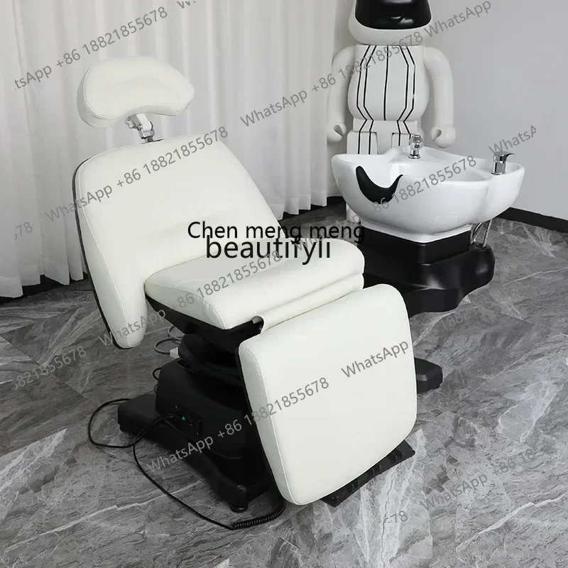 

Electric Lifting High-Grade Shampoo Chair Manual Rotating Ceramic Flushing Bed