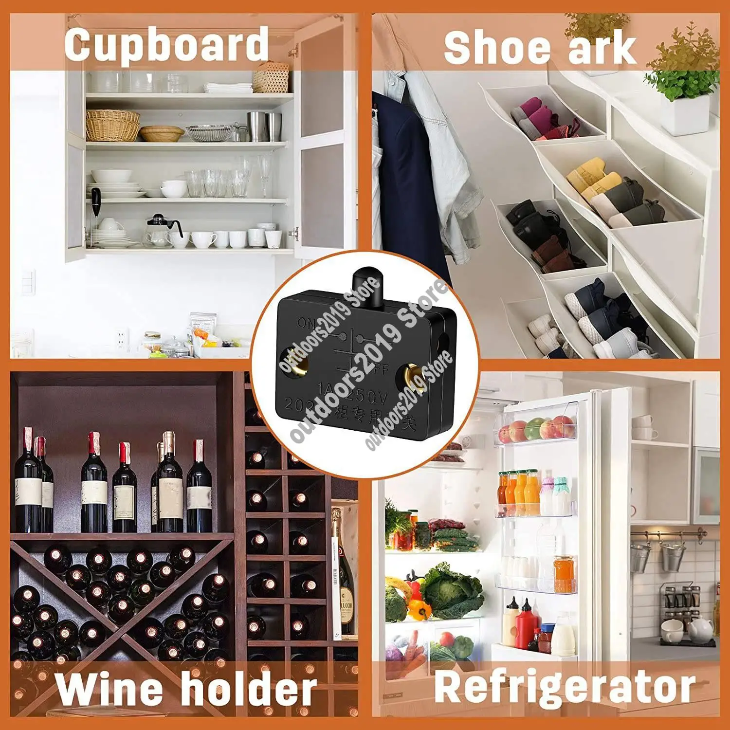 

8 шт., переключатель лампы для шкафа, автоматический дверной переключатель, контактный переключатель для гардероба, применимый к 12 В 24 В 110 В-ABHG