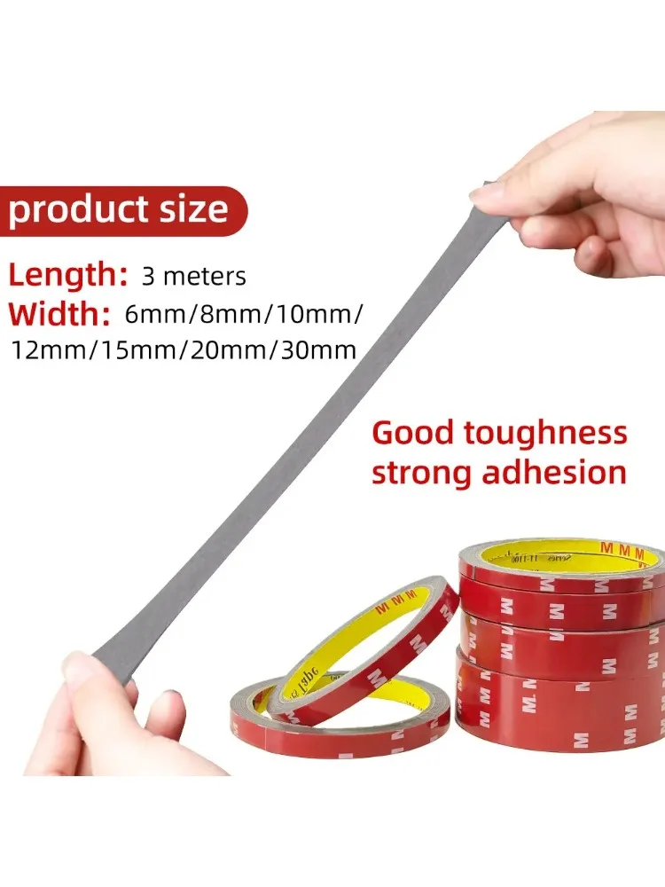Zware 3m acryl schuimtape, dubbelzijdig, hoge temperatuur montagetape voor auto-trim, emblemen, huishoudelijk gebruik en buitenapplicaties. - afbeelding 2
