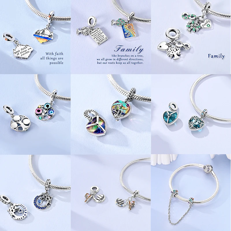 925 Sterling Silber Lebensbaum Anhänger Familie Unendlichkeit Herz CZ Zirkon Perle Passend für Original Armband DIY Schmuck Geschenk für Frauen – Detail 5