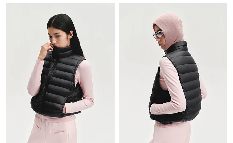 `BOSIDENG Women's Down Vest Sleeveless Puffer Jacket Lightweight Stand Collar Winter Warm Gilet Casual Outerwear`