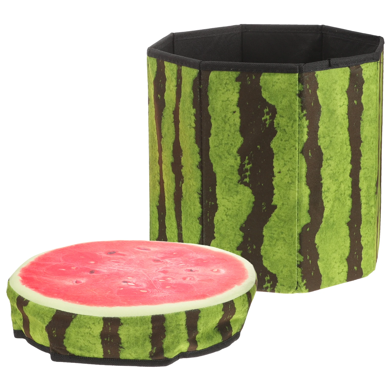 Fruit Velvet Storage Stool Small Orange Size Foldable Kids Room Decor High Capacity Fruit Container