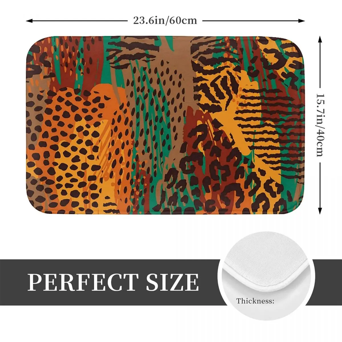 Leopard Print Non-slip Doormat Floor Mat Washable Carpet Rug for Kitchen Entrance Home Balcony Footpad Mats