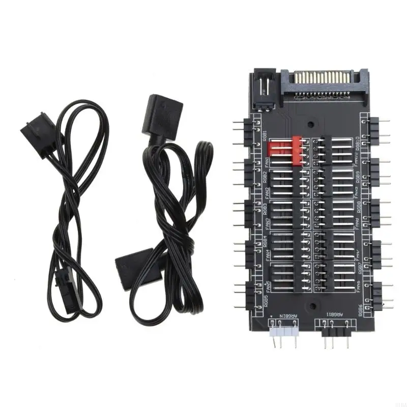 12V/4Pin RGB 5V/3Pin ARGB Fan PWM HUB 1 To 10 MultiWay Splitter AURA Fan Cooler Extension Cable Adapter Speed Controller