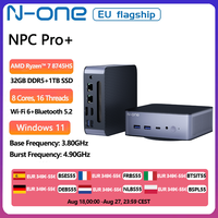 N-one NPC Pro+ Mini PC Windows 11 Pro AMD Ryzen 7 8745HS 32GB DDR5 1TB SSD Desktop Computer Wi-Fi 6 2*2.5G RJ45 1*HDMI 1*Type-