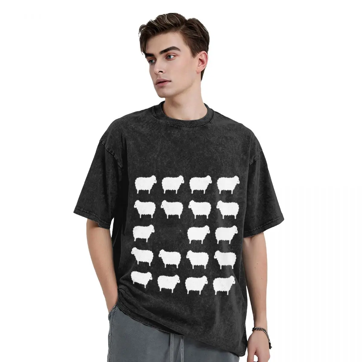 

Black Sheep Sweater Pattern T-Shirt aesthetic clothes Blouse sublime boys animal print men t shirts high quality
