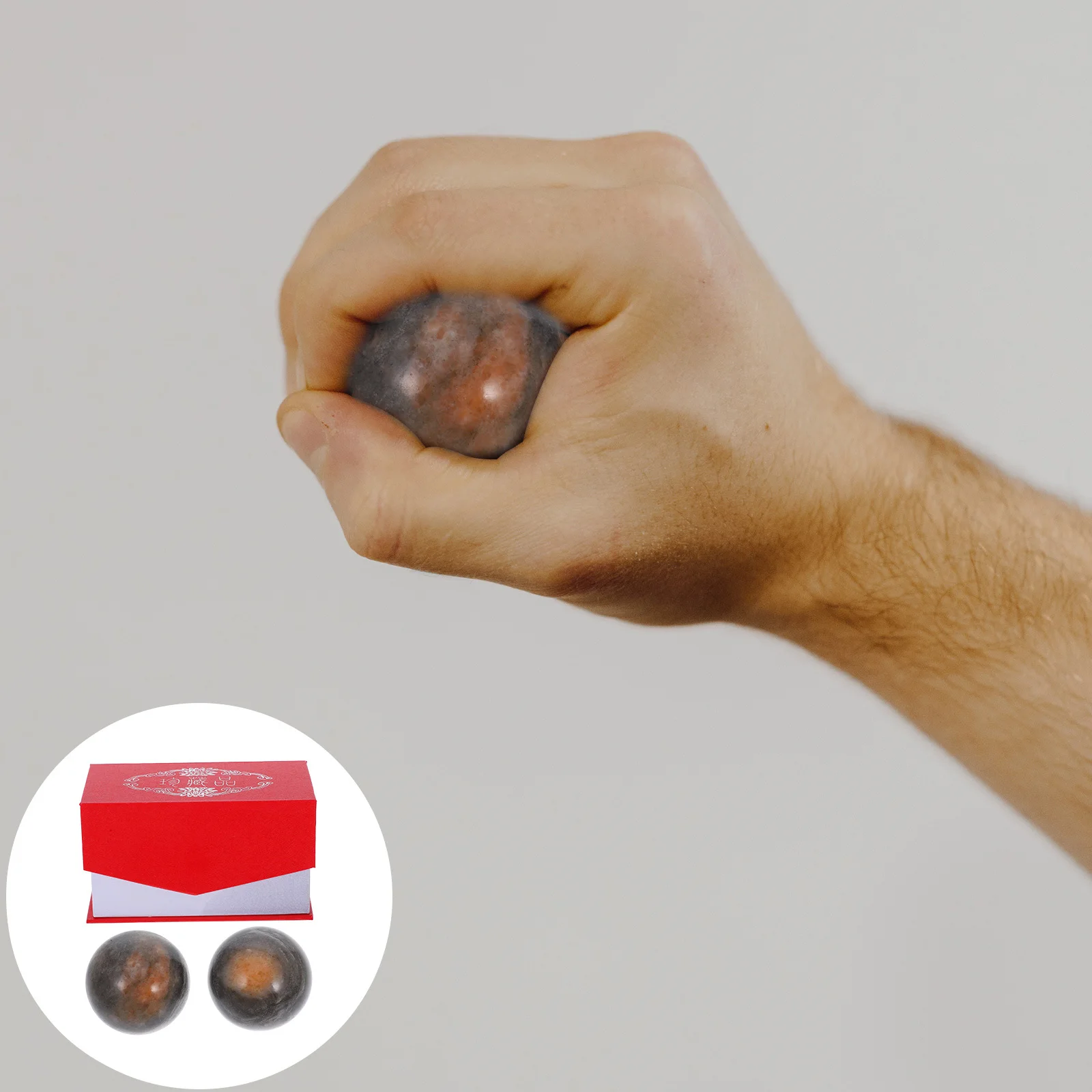 

2Pcs Jade Baoding Balls 5Cm Natural Stone Hand Exercise Spheres Smooth Polished Fitness Massage Ball for Finger Dexterity and