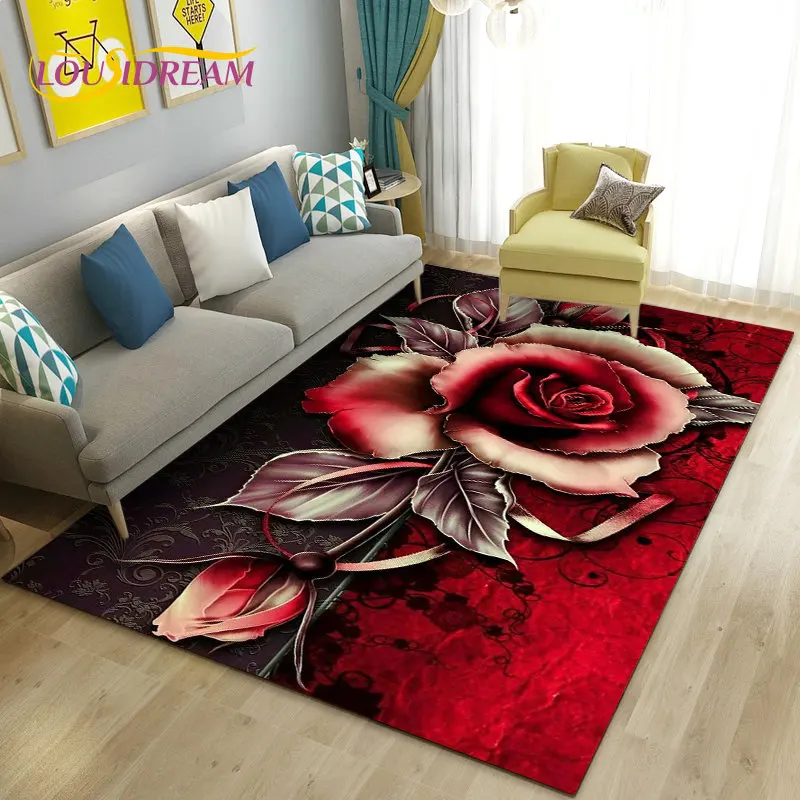 Dandelion Fresh Flower Plant Leaf Area Rug,Carpet Rug for Living Room Bedroom Sofa Doormat Decoration,Kitchen Non-slip Floor Mat