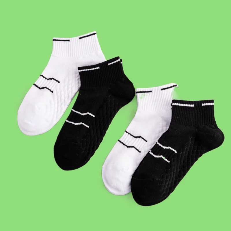 

6/12 Pairs Summer Short Socks With Massage Sole Sweat-absorbing And Breathable Solid Color Men's And Women's Sports Socks