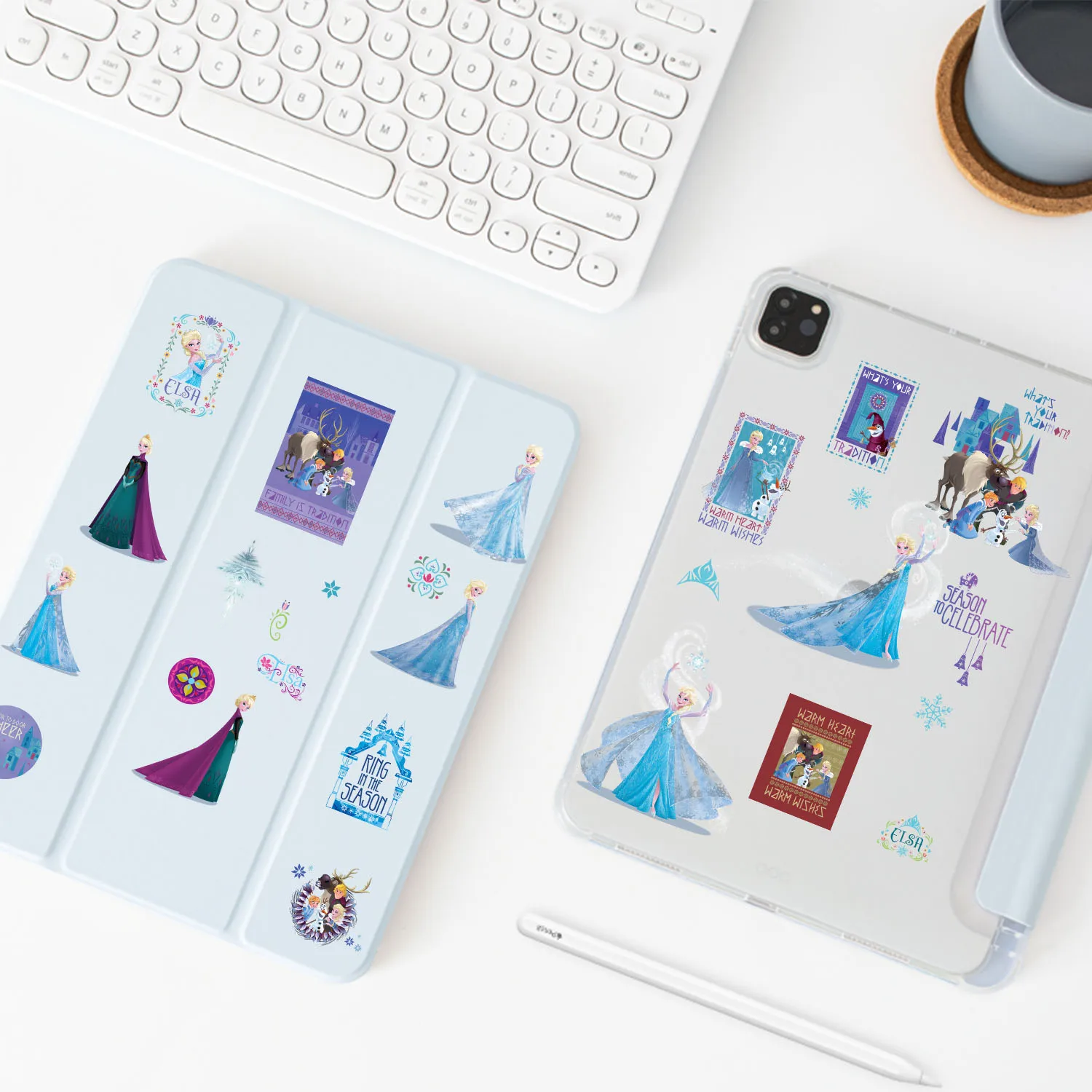 8/16/32개 겨울왕국 엘사 공주 귀여운 스티커 생일 파티 INS 스타일 스티커 장식 플래너 방수 스티커