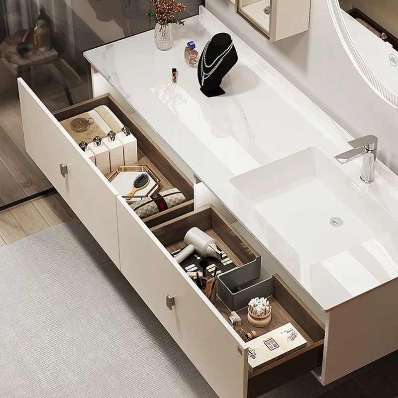 Storage Light Mirror Cabinets Round Vanity Makeup Jewelry Display Mirror Cabinets Bedroom Espelho Armario Home Furnitures image 3