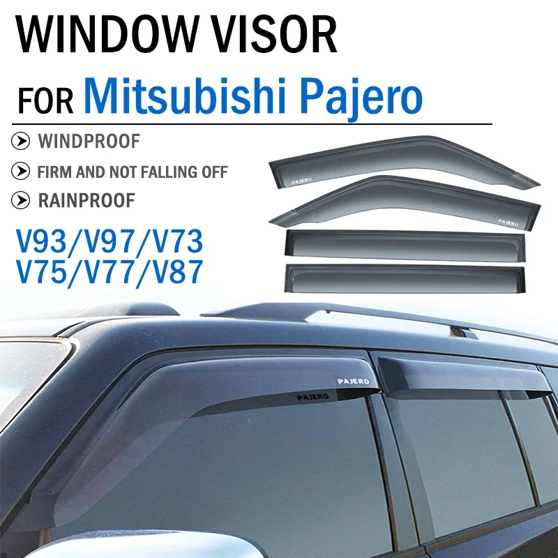 

FOR Mitshubishi Pajero V73 V97 V87 V77 V75 V93 Car Window Deflector Visors Shade Sun Rain Guard Smoke Cover Shield Awning Trim