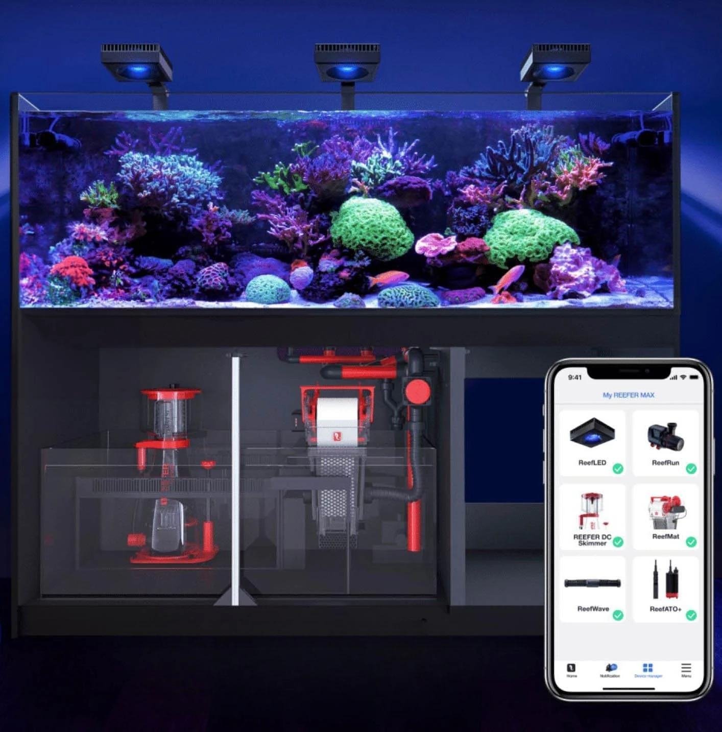 Pet Supplies Fully Automated Smart Fleece Roller Mat Filter for Saltwater Aquarium Reef Tank up to 315 Gallons Plug