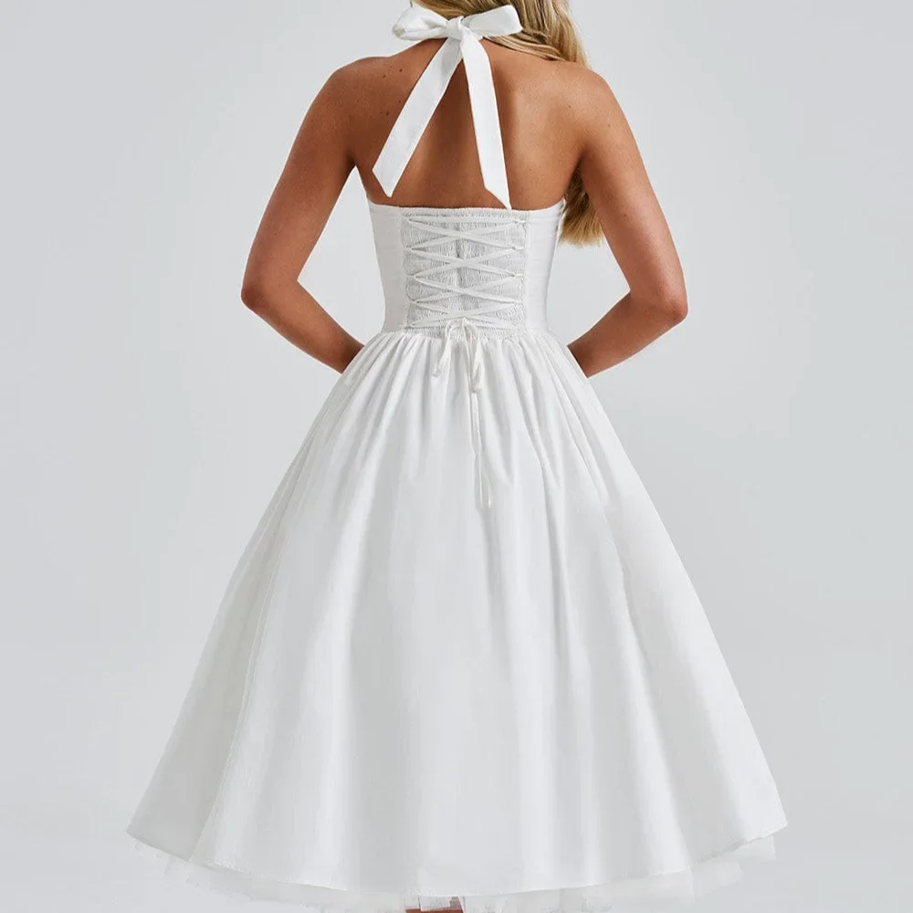 Elegante Schlinge, schlanke lange Kleider für Frauen, 2022, Sommermode, ärmellos, rückenfrei, A-Linie, Neckholder, Maxikleid, elegante Vestidos