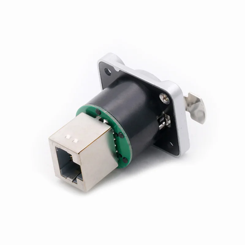 1pc D Type RJ45 Network 8P8C Female Panel Mount PCB Socket RJ45 CAT5/5E/6 Ethernet Extension Adapter Industrial RJ45 Connector