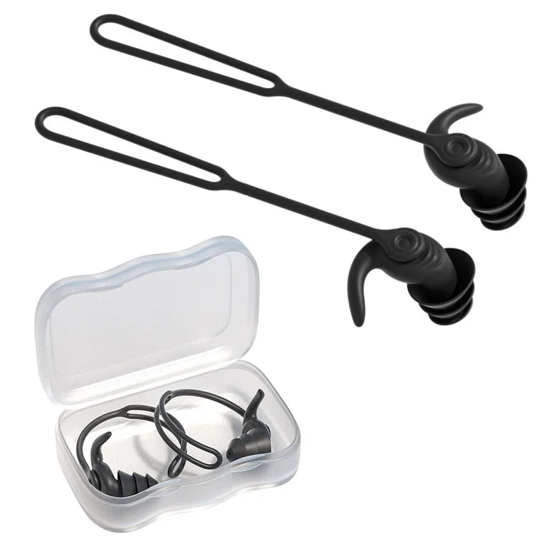 سدادات أذن للسباحة عازلة للصوت من ثلاث طبقات مع حزام حبل لمنع دخول المياه سدادة أذن هادئة للسباحة #6