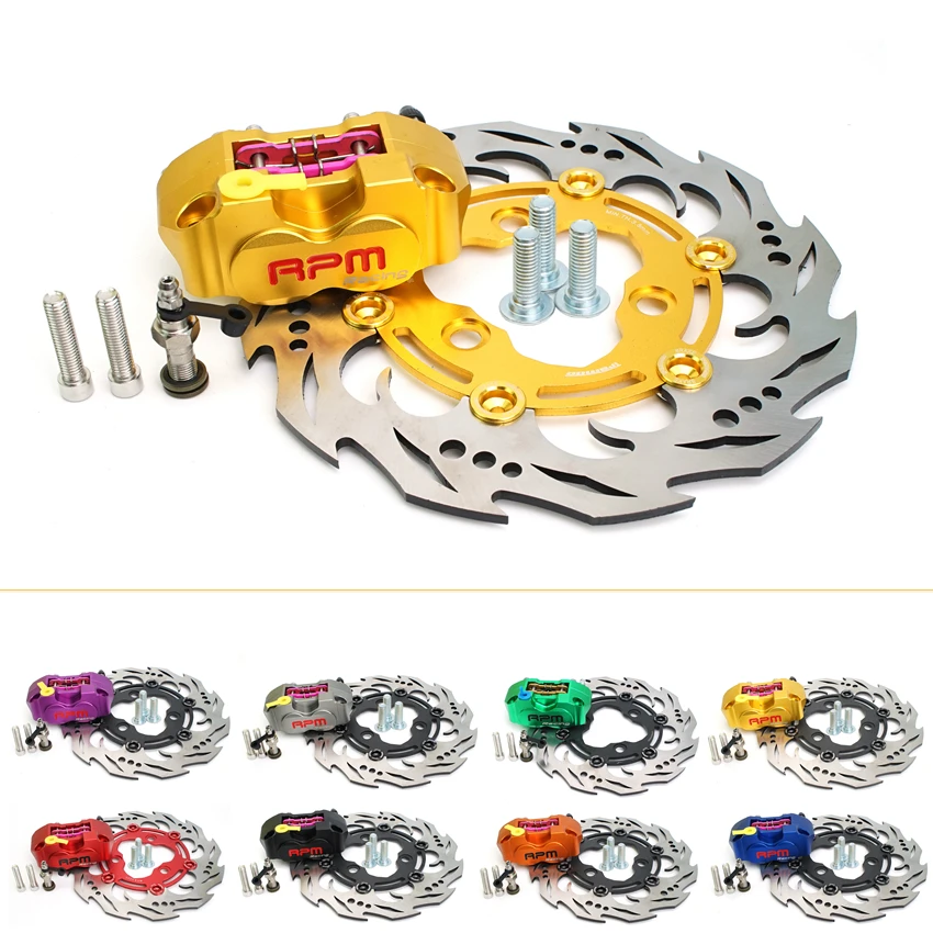 Motocyklowy zacisk hamulcowy 220 mm z 3 otworami Zestaw tarcz wirnikowych 82 mm Montaż promieniowy 4 tłoczki do Pitbike Street Bike Honda Yamaha