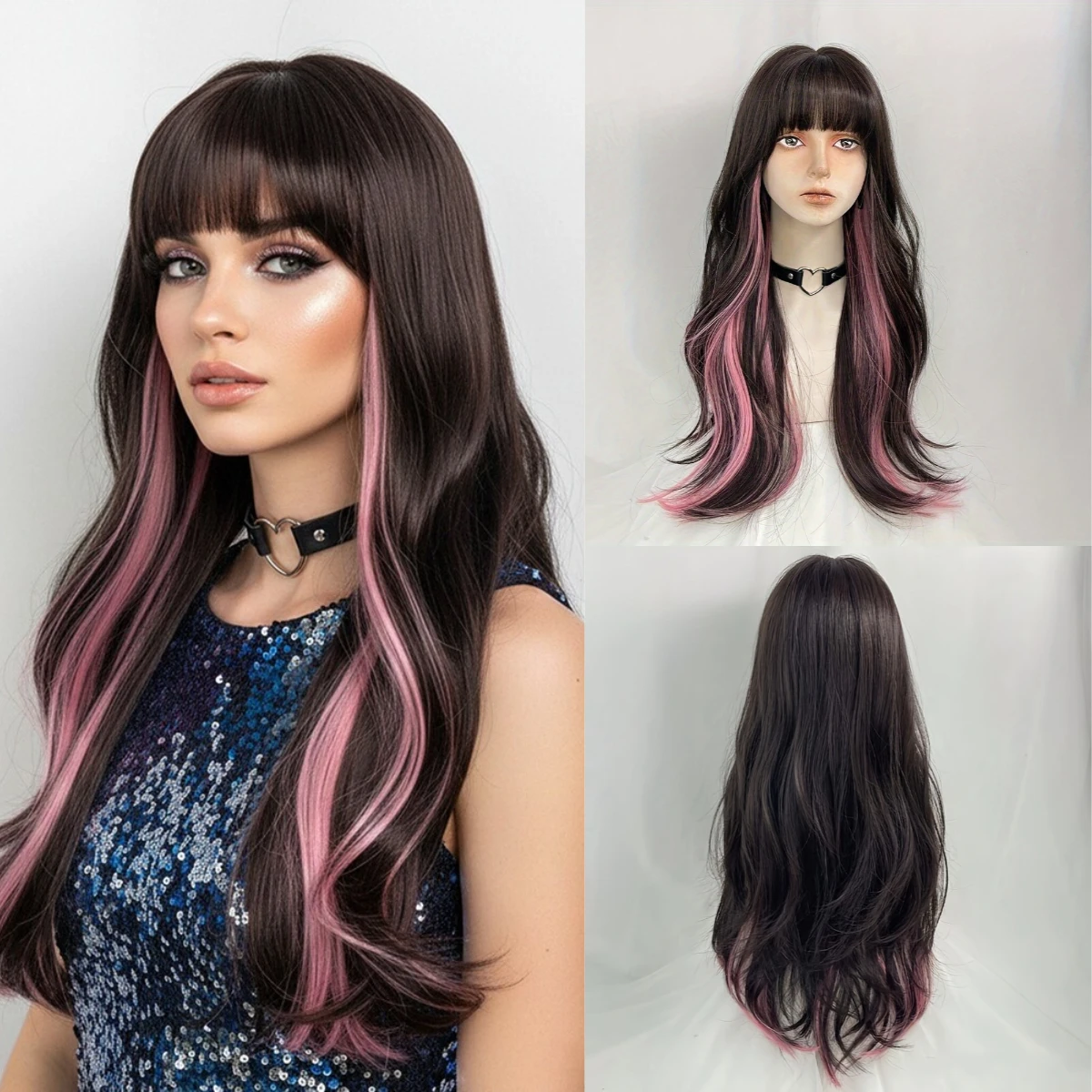 peruca-sintetica-longa-ondulada-preta-e-rosa-mista-em-camadas-com-franja-peruca-volumosa-para-mulheres-uso-diario-festa-cosplay-fibra-resistente-ao-calor