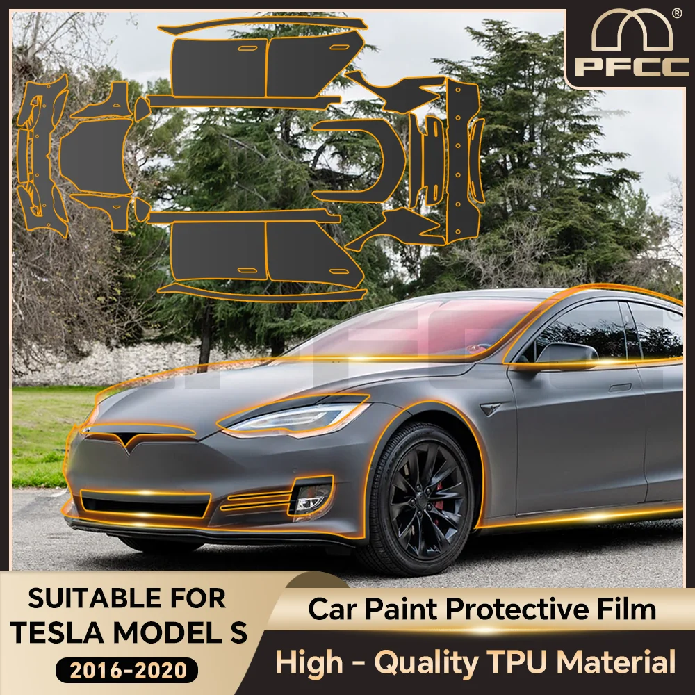 

Pre-cut PPF Protection Film for Tesla Model S 2016 2017 20218 2019 2020 PPF Paint Transparent Car Body Sticker Kit Anti-Scratch
