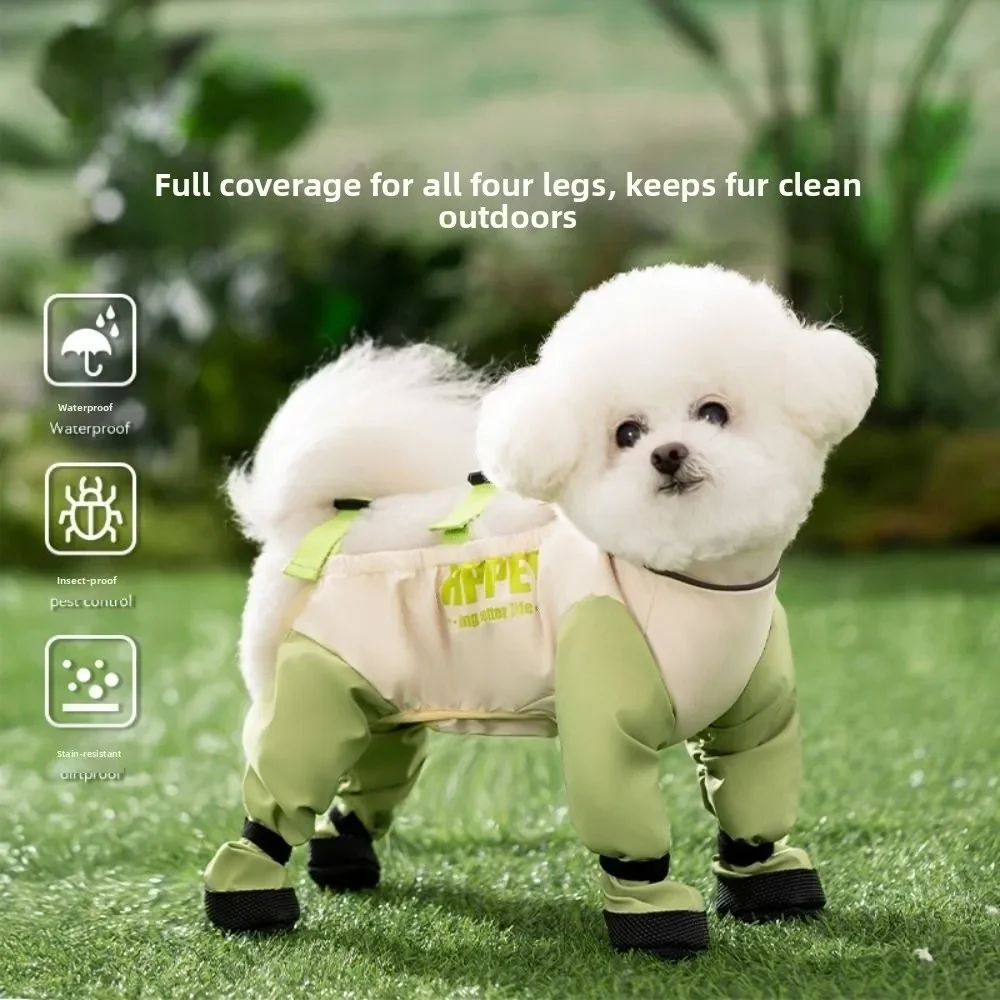 

Home Dog Supplies Waterproof Reflective Stripe Pet Pants Adjustable Stain Resistant Dog Four-Legged Pants Quick Dry Durable