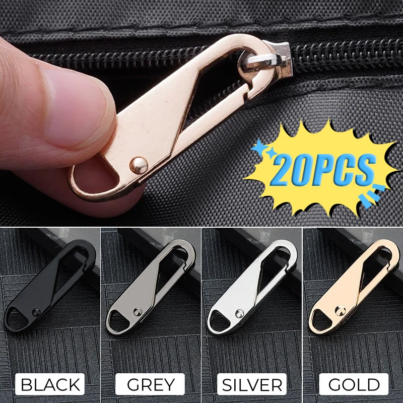 5-20 Stück Reißverschluss-Ersatzteile Sofortiges Universelles Reparaturset für Taschen, Mäntel, Reißverschluss-Entfernung, Reißverschlussschieber, Bastelbedarf, DIY-Zubehör