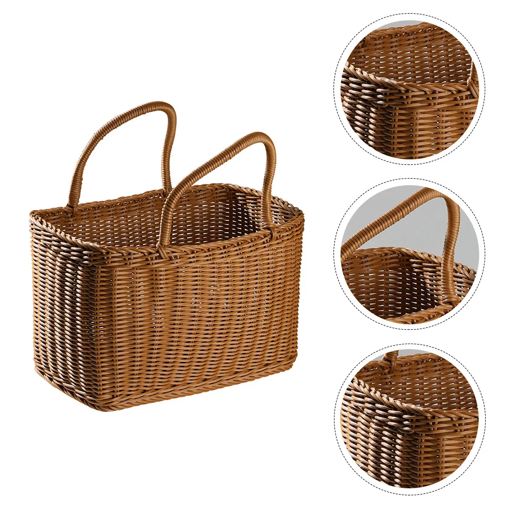 Woven Basket Baskets Household Hand Beach Bag Gift Packing Shopping Ocean Decor