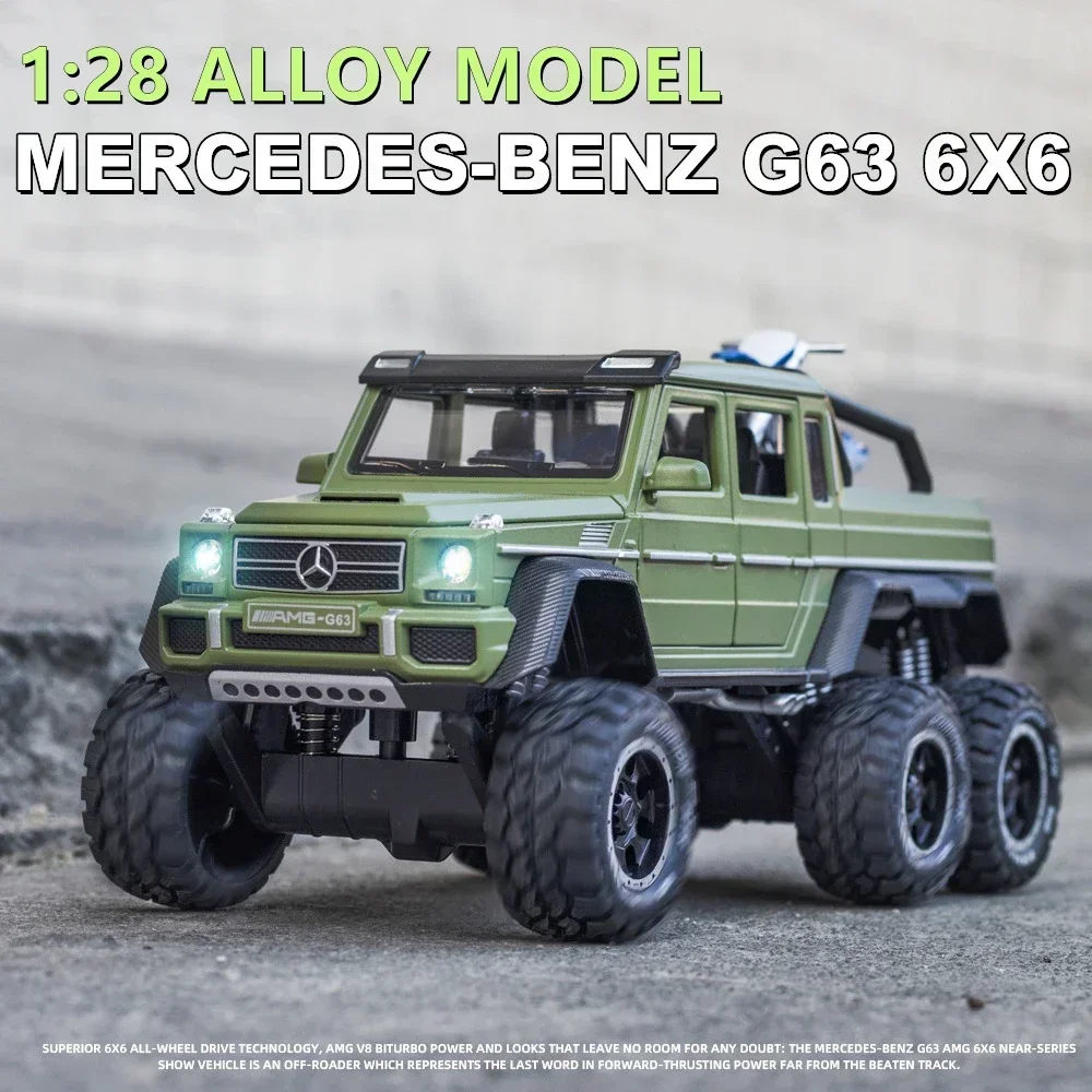 1:28 G63 6X6 AMG Tyre Off-Road Vehicle Alloy Car Diecasts & Toy Vehicles Car Model Off-Road Vehicle Car Toys For Gift