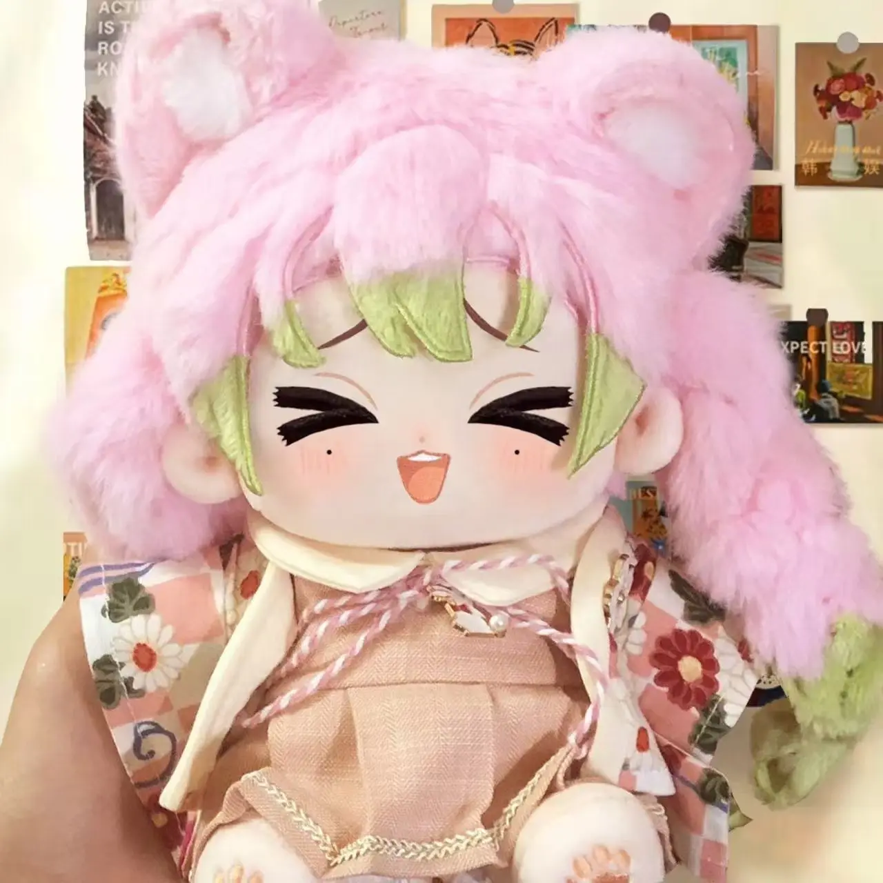 15cm Stuffed Sitting Doll Anime Kimetsu No Yaiba Mitsuri Kanroji Figure Plush Dress Up Cotton Doll Cosplay Toys for Kids Gifts #4