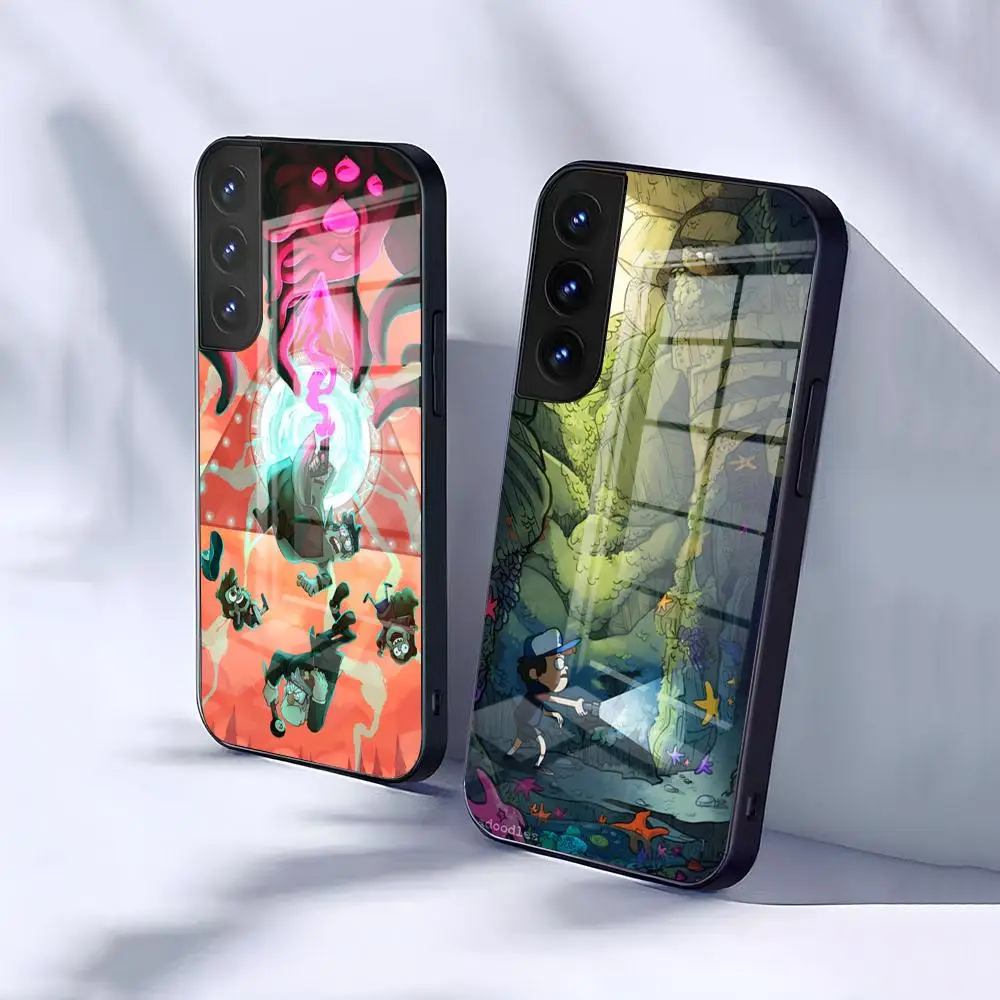 Gravity Falls Comic Anime Phone Case For Samsung S26 S25 S24 FE S23 S22 S21 Plus S20 Ultra Note20Ultra Black Glass Cover