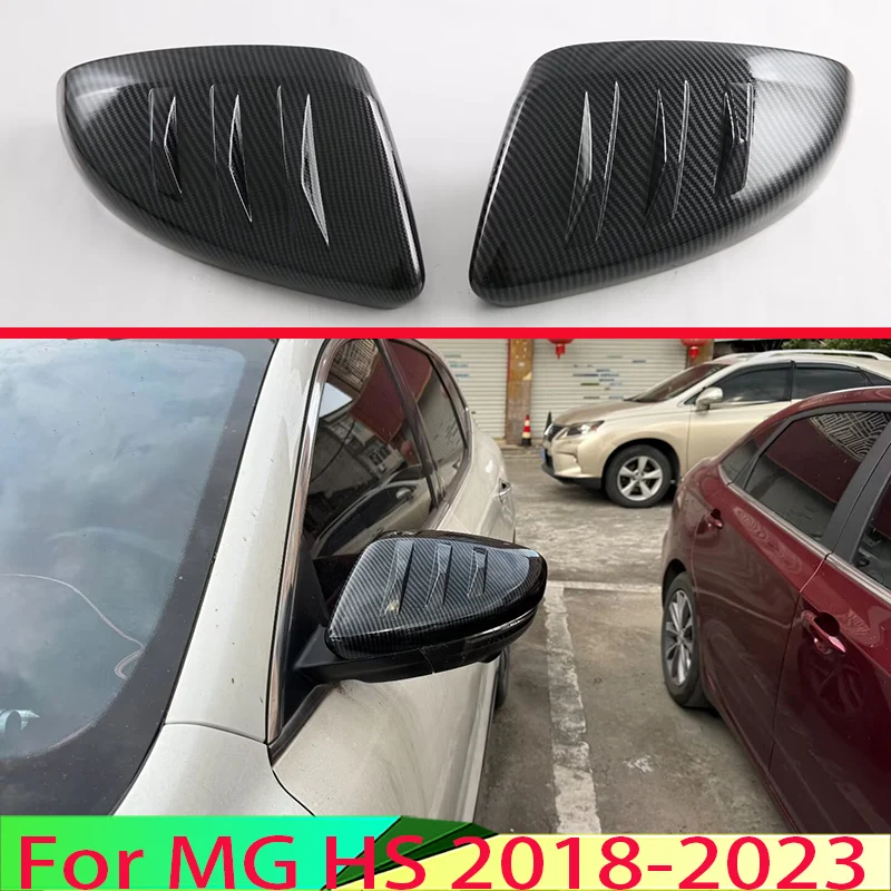 

For MG HS 2018-2023 Car Accessories Carbon fiber style Door Side Mirror Cover Trim Rear View Cap Overlay Molding Garnish