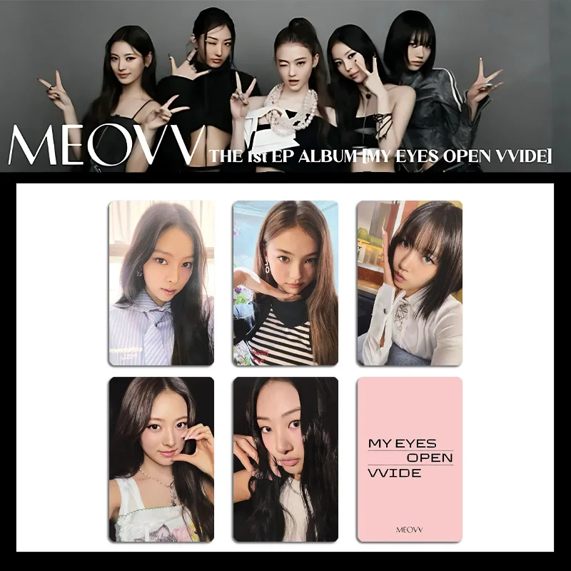ألبوم KPOP MEOVV Mini1 بلدي عيون مفتوحة VVIDE بطاقة صور عالية الجودة INS نمط مزدوج الجانبين طباعة بطاقة لومو GAWON ANNA هدايا المشجعين