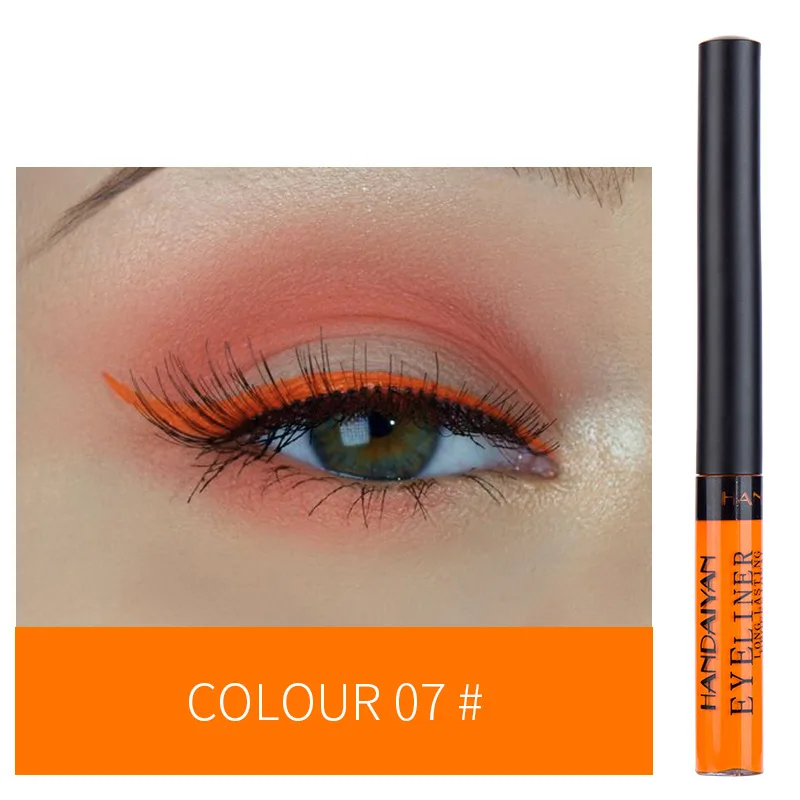 Handaiyan 12 Colors Matte UV Luminous Liquid Colorful Eyeliner Kit Waterproof Easy To Wear Make Up  Eye Liner Pencil