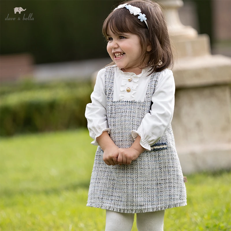 

Dave Bella Sweet Fashion Dress Spring Girls Kids Princess Overall Dress Long Sleeve Children Baby Clothes DB1231950