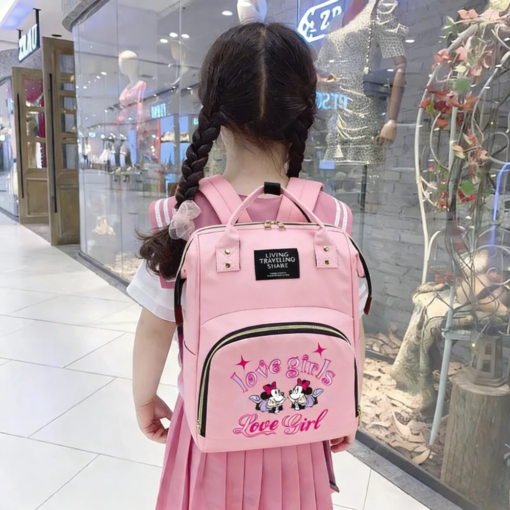 

Школьные рюкзаки Disney, милый рюкзак с рисунком Минни Маус, легкая водонепроницаемая дорожная сумка большой емкости, рюкзак