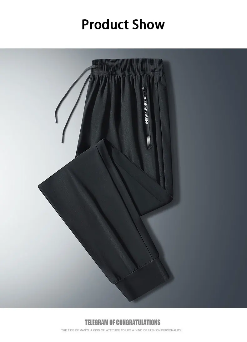 Laufhose Reißverschluss Schnell Trocknend Sommer Angeln Outdoor Jogging Jogginghose Männer Fitness Hose Training Sport Lange Hose Workout – Detail 8