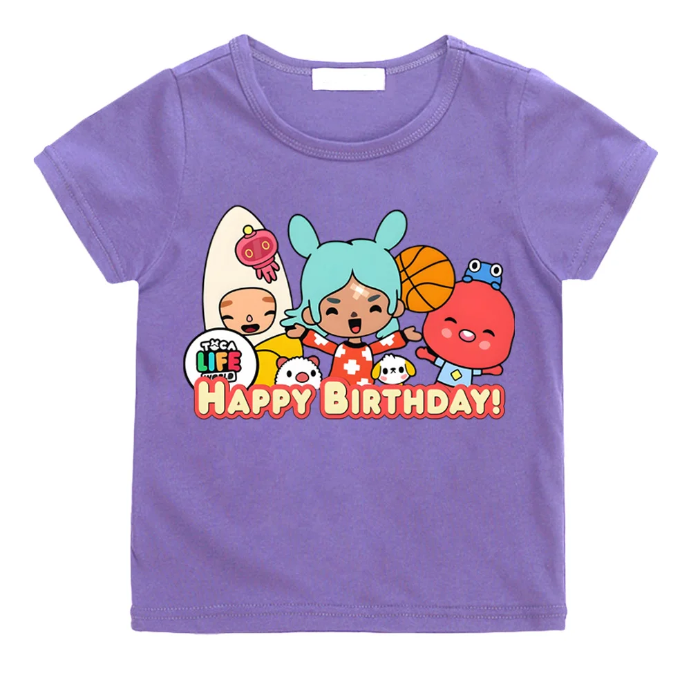 

Toca Boca World Kawaii 100%Cotton T-shirts High Quality style Short Sleeve BoysGirls Children T Shirt Graphic Printing Camisetas