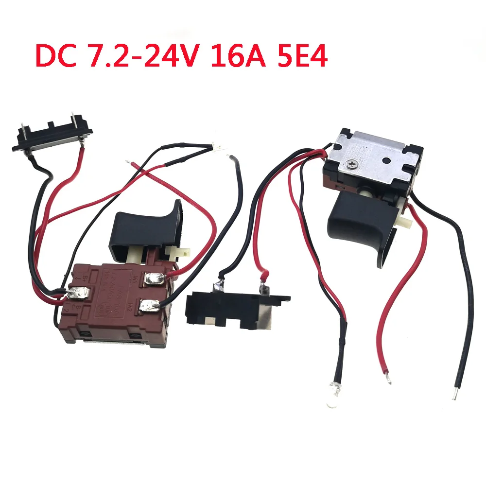 1PC 7.2 V -24 V Drill Speed Controller Drill Switch Lithium Battery Cordless Drill Speed Control Trigger Switch With Small Light