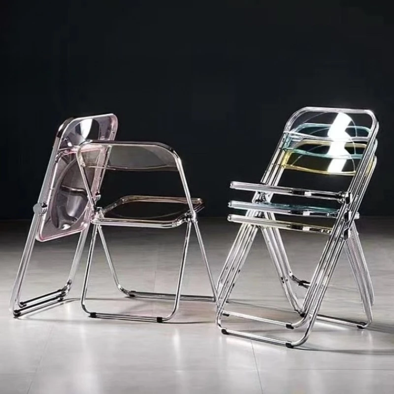 Simple home dining room equal folding 12-color chair backrest PC imported plastic makeup chair INS