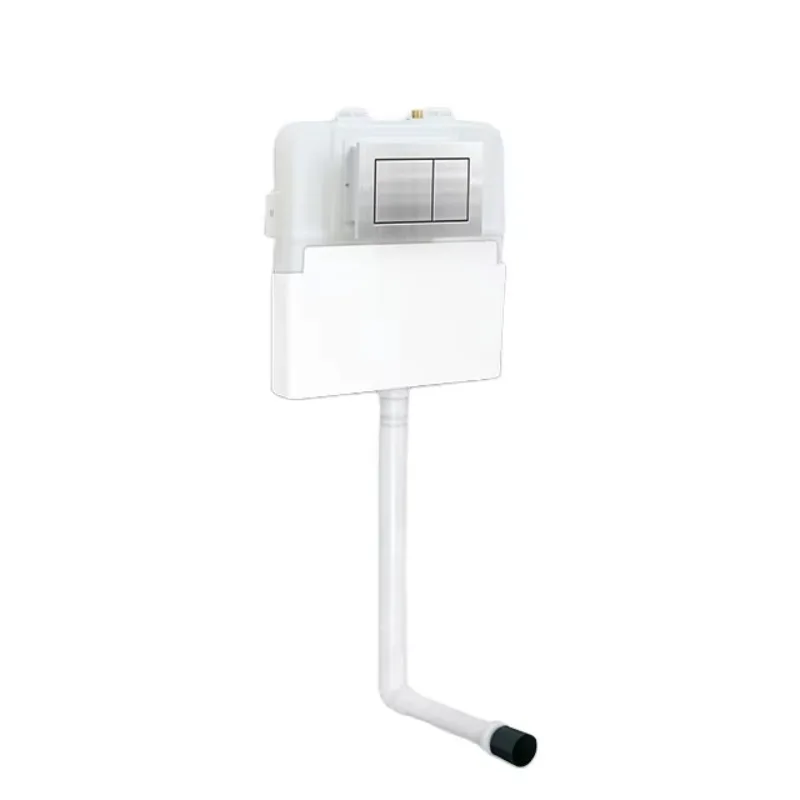 Double button wall mounted concealed water tank squat pan with dual flushing function