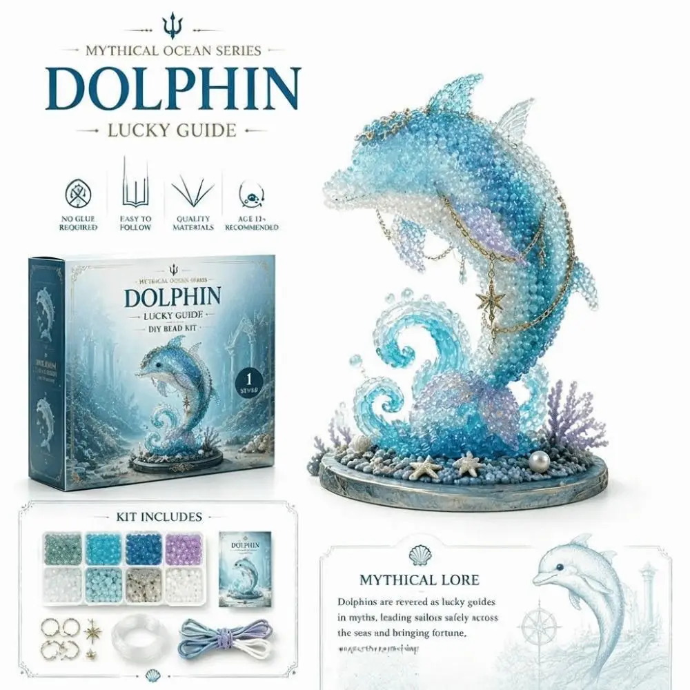 3D Design Ocean Animals Beaded Kits Beginner Friendly Handmade DIY Beadwork Craft Kit Bead Craftsmanship Material Package