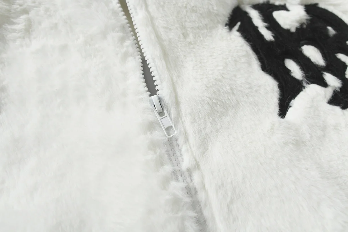 Hip Hop Alphabet Stehkragen Jacke Männer Übergroße Lose Fleece Warme Paar Baumwolle Mantel Winter Streetwear – Detail 12
